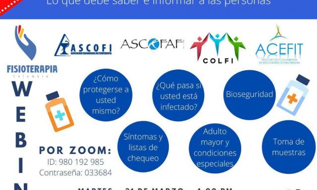 Webinar 31 de marzo: COVID-19 Lo que debe saber e informar a las personas